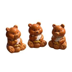 Vintage Three Bears Salt & Pepper Shakers and Matching Toothpick Holder
